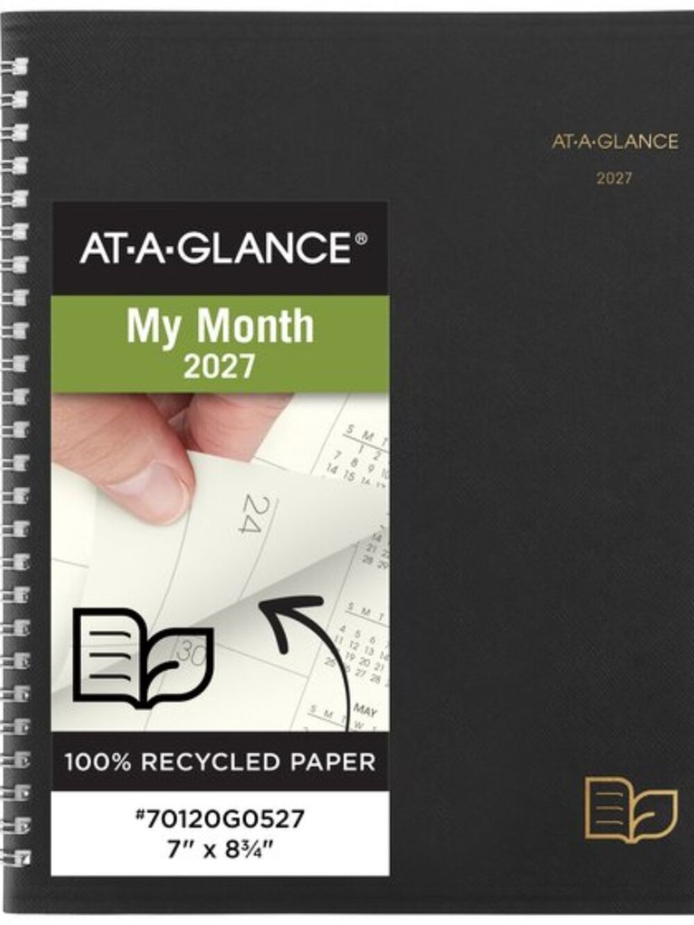 At-A-Glance 2027 Recycled Monthly Planner 12/mo. Jan-Dec Black Office School
